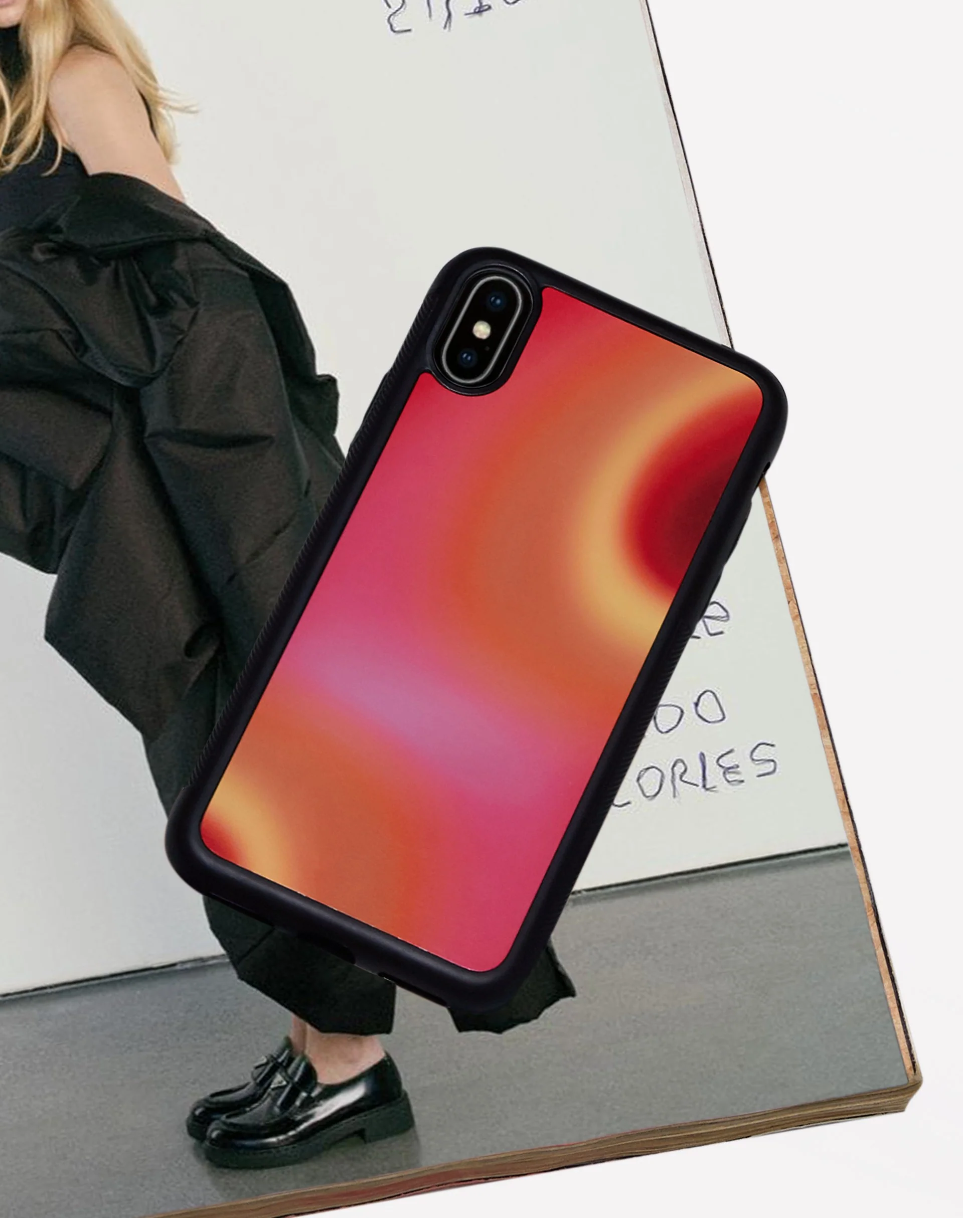 Iphone Case in Triple Orb Pink and Red - Image 4
