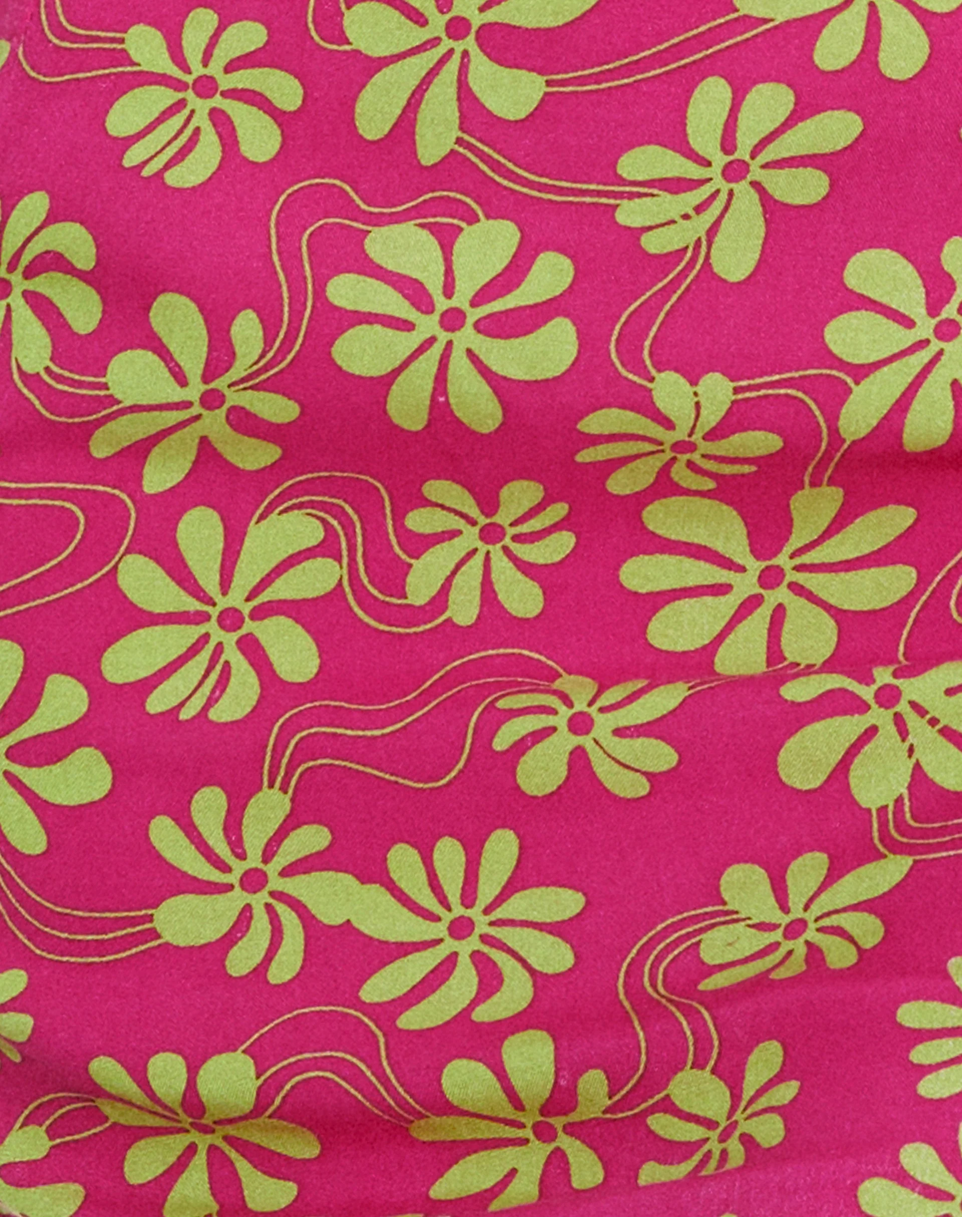 MOTEL X BARBARA Iryas Crop Top in 90s Beachy Floral Hot Pink - Image 6
