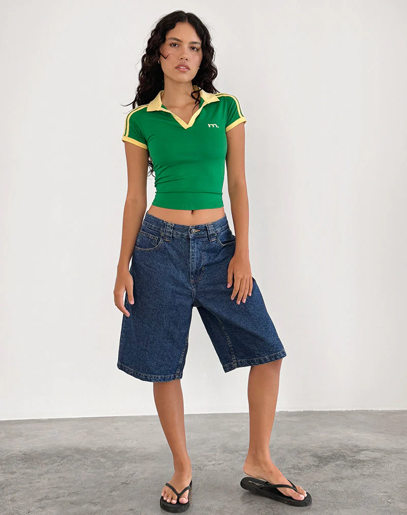Isda Top in Bush Green with Lemonade Binding - Image 4