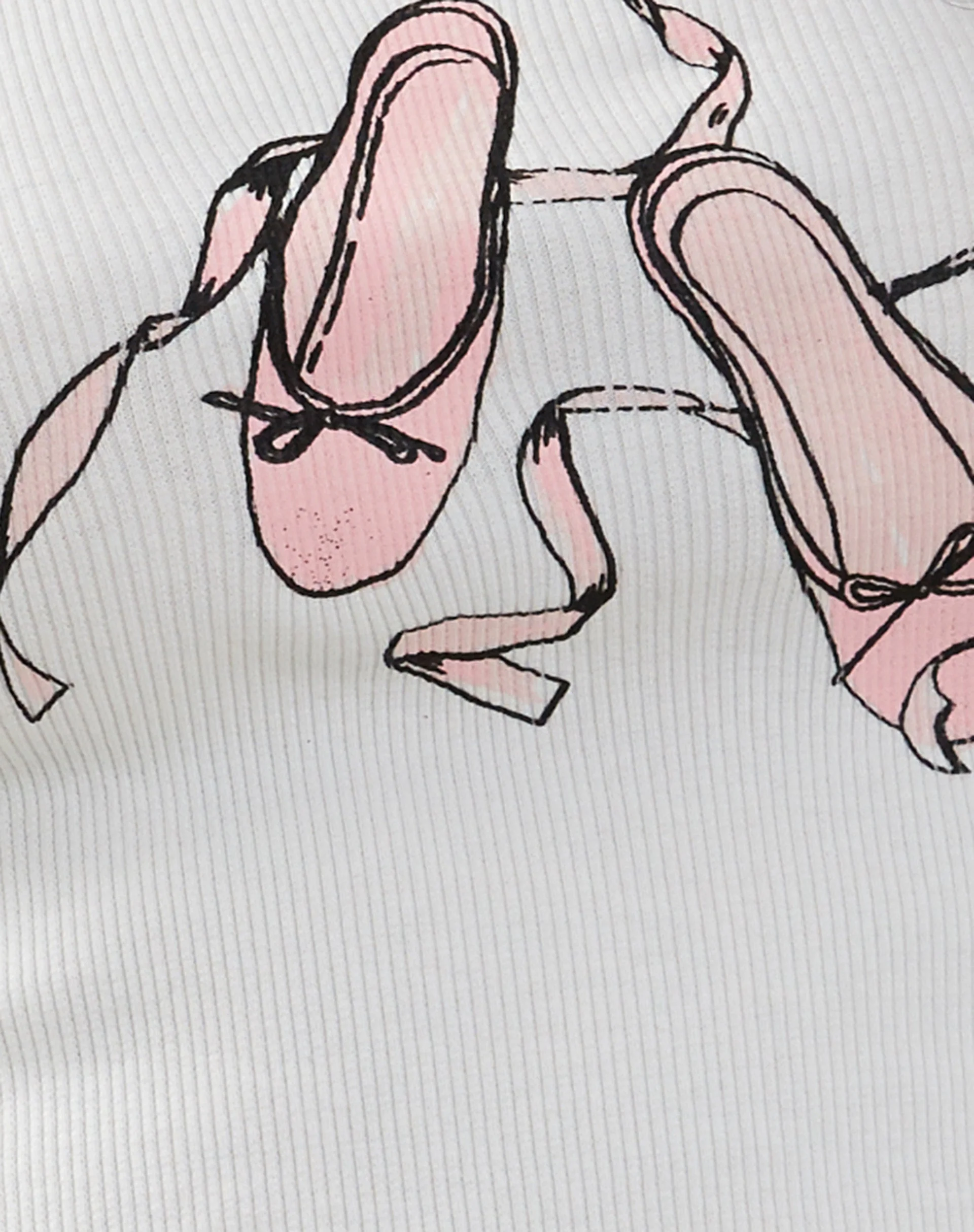 Islay Vest Top in White with Ballet Shoe Print - Image 6