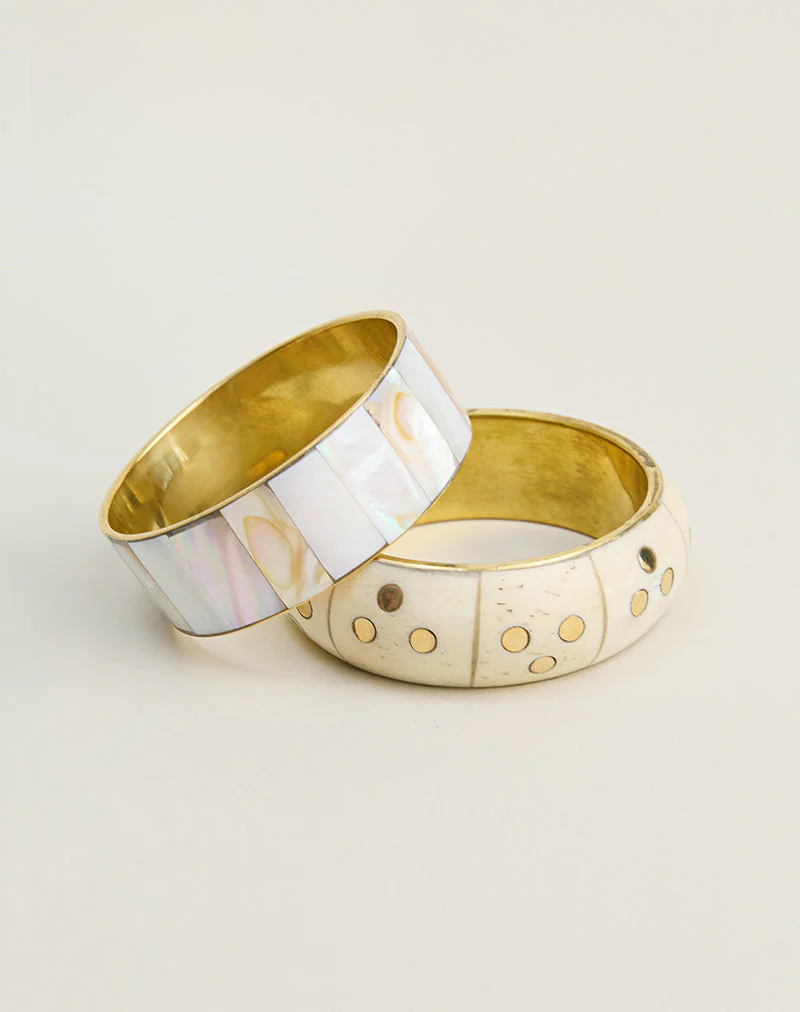 Ivory and Gold Bangle Set - Image 2