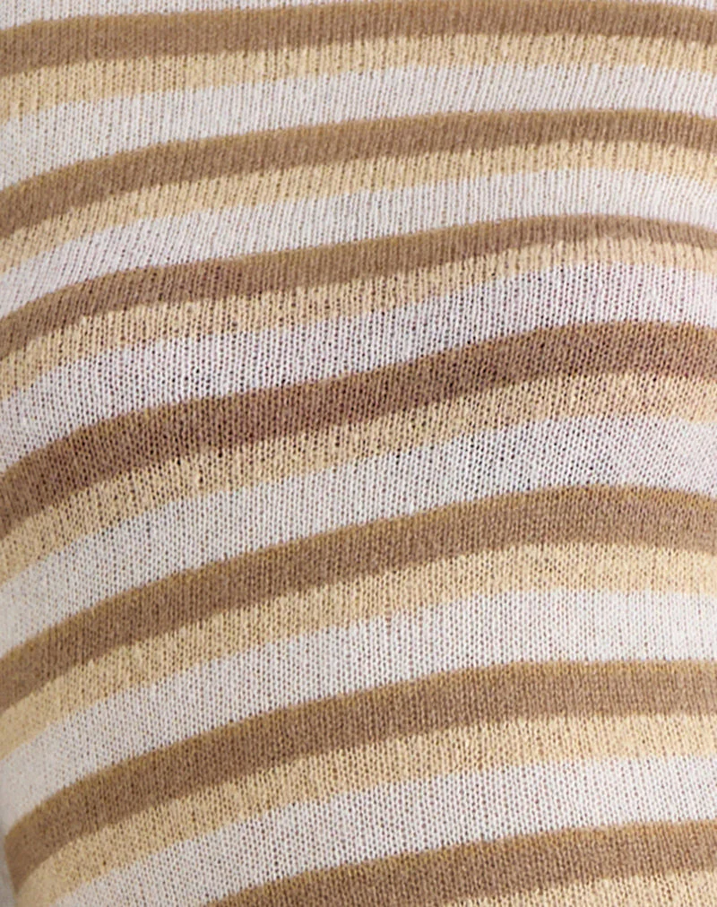 Jadie Long Sleeve Maxi Dress in Knit Tonal Stripe - Image 5