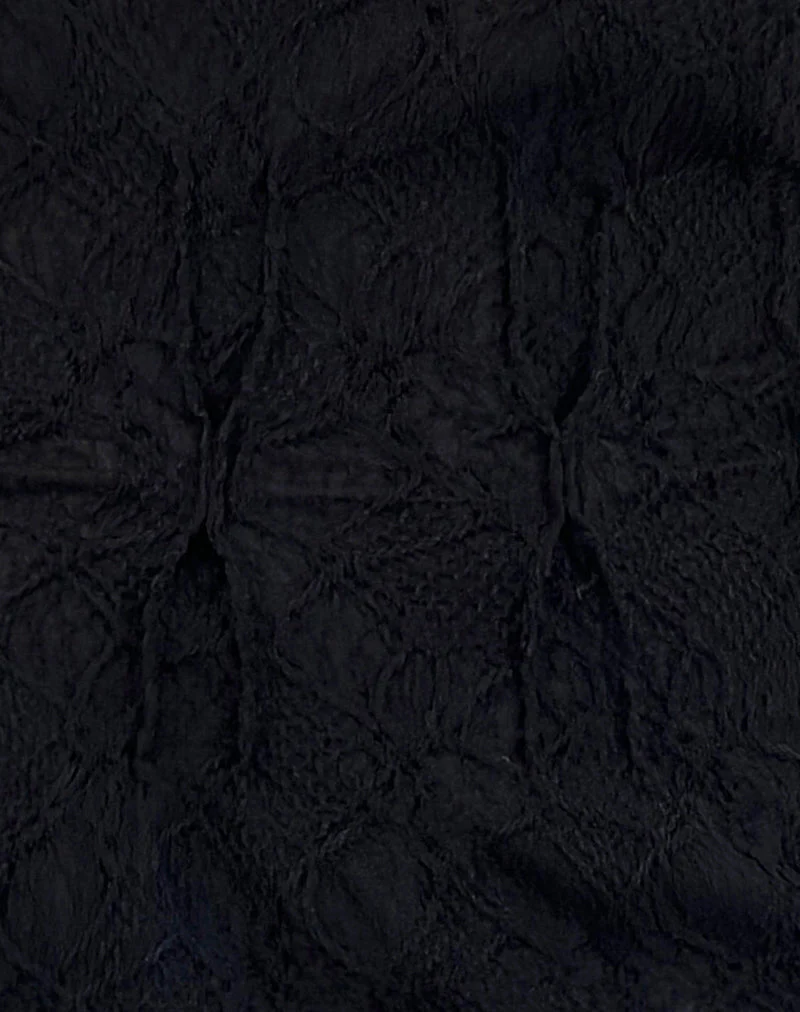Jaina Puff Sleeve Top in Textured Black - Image 5