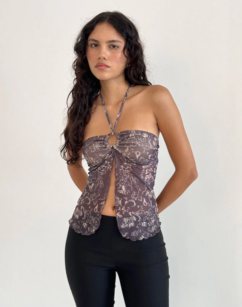Janar Top in Batik Botanical Brown - Image 5