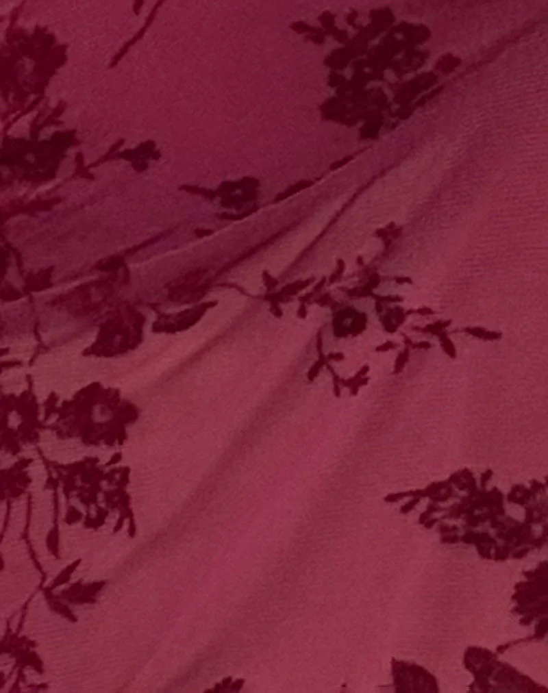 Janar Top in Botanical Flower Maroon - Image 6