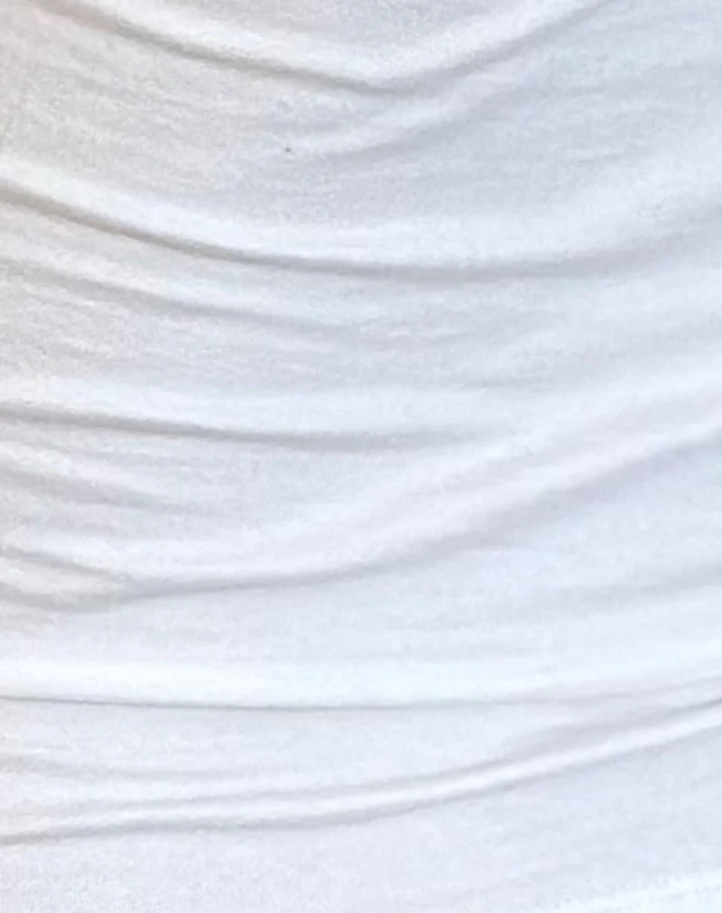 Jastiya Vest Top in White with Black Binding - Image 5