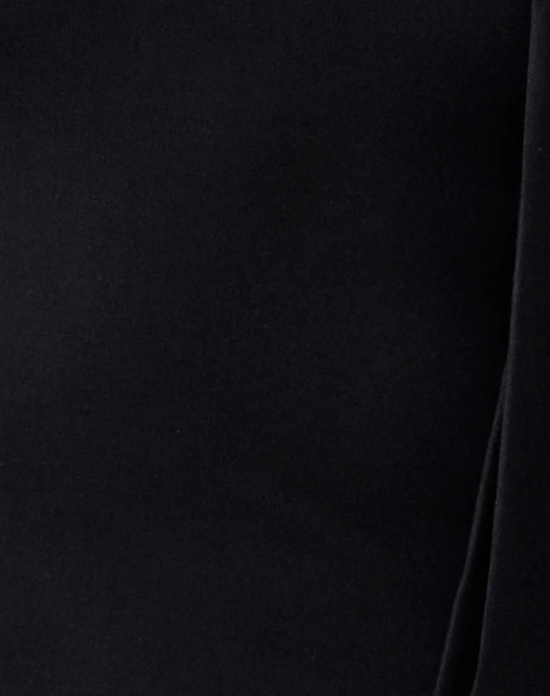 Jayahe One Sleeve Top in Rayon Jersey Black - Image 6