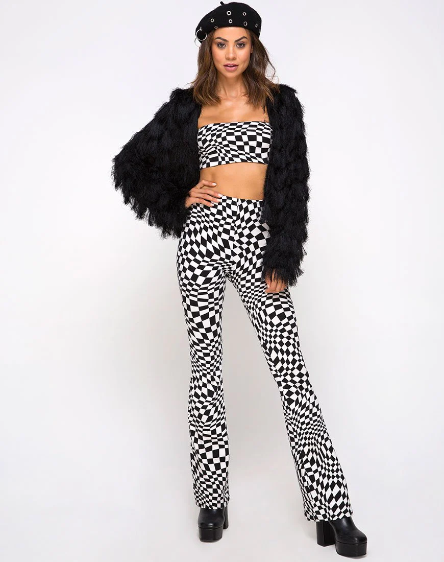 Jeevan Twinset in Square Flag Black and White - Image 7