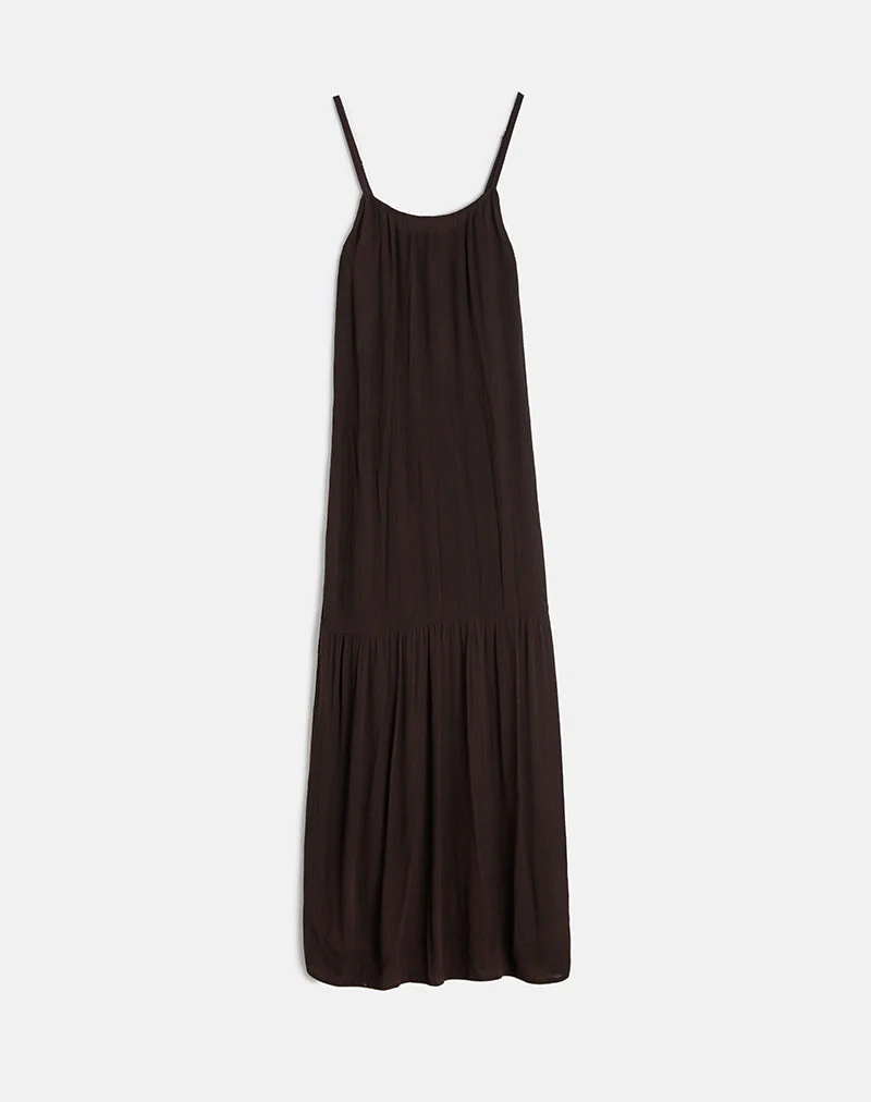 Jenesis Maxi Dress in Crinkle Bitter Chocolate - Image 5