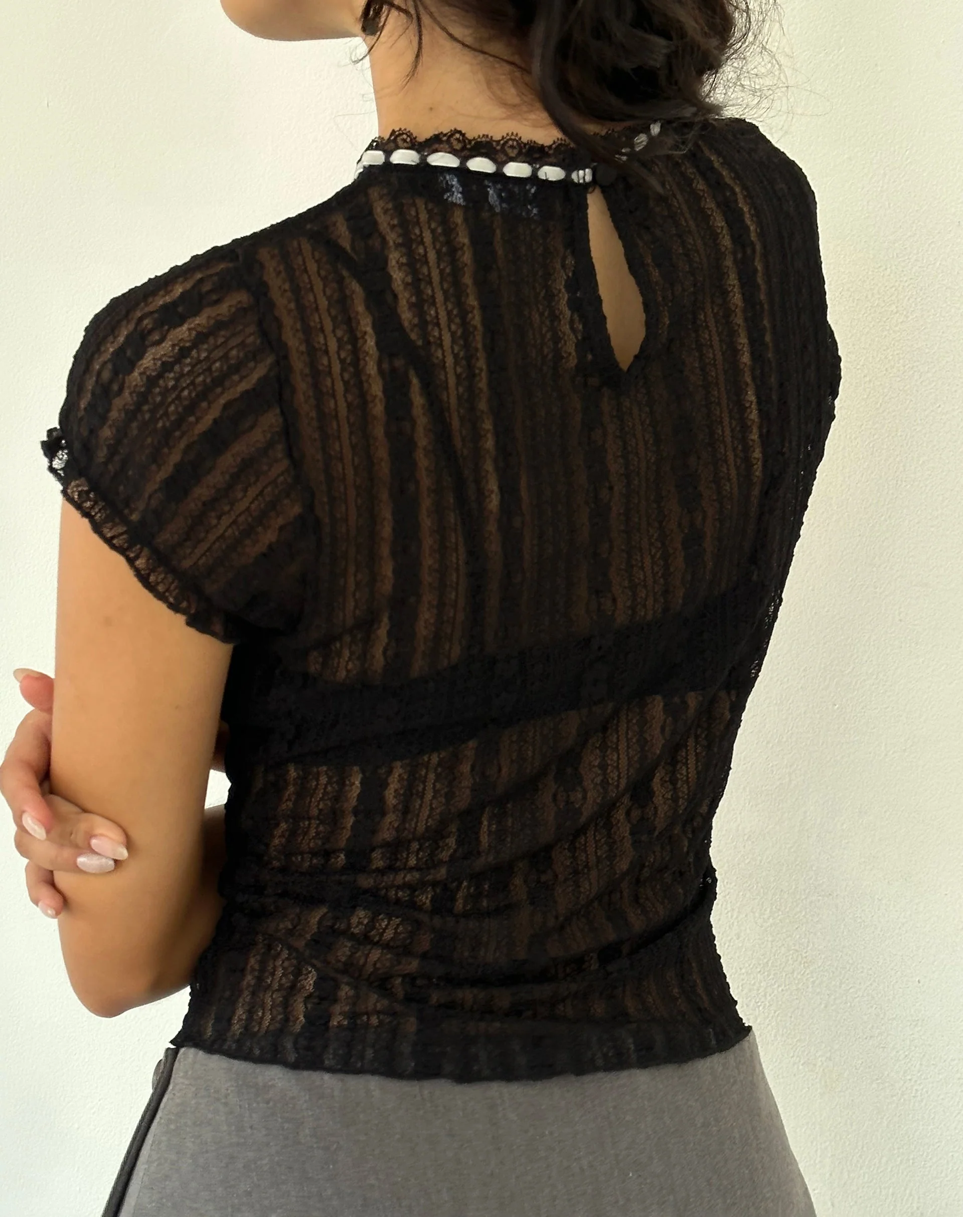 Jennifer Unlined Top in Lace Black - Image 5