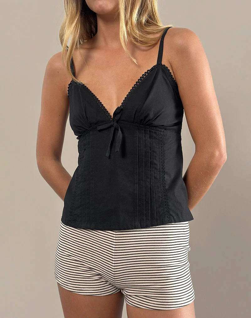 Jepuni Cami Top in Black Poplin - Image 2