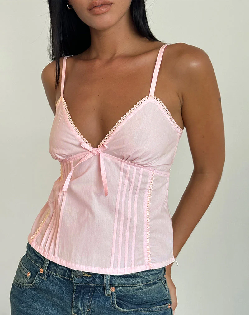 Jepuni Cami Top in Light Pink Poplin - Image 4