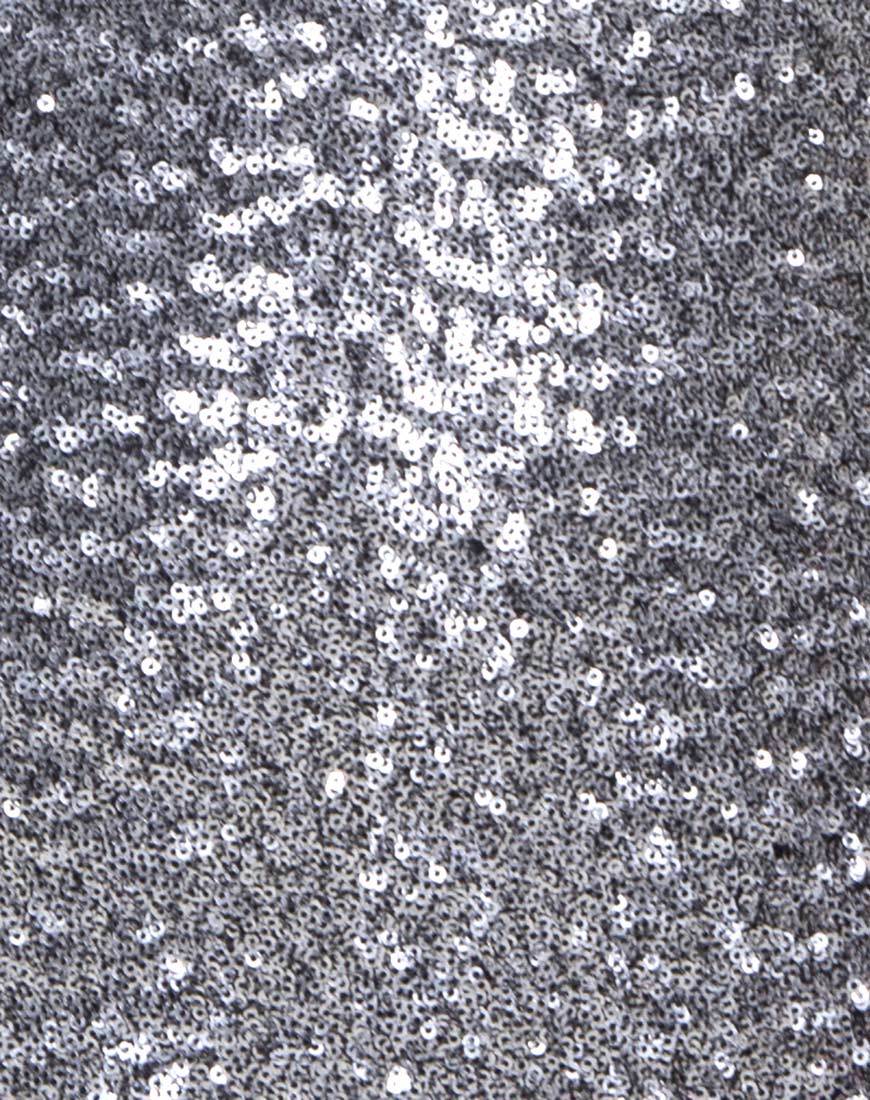 Jewel Mini Dress in Mini Cluster Sequin Silver - Image 5