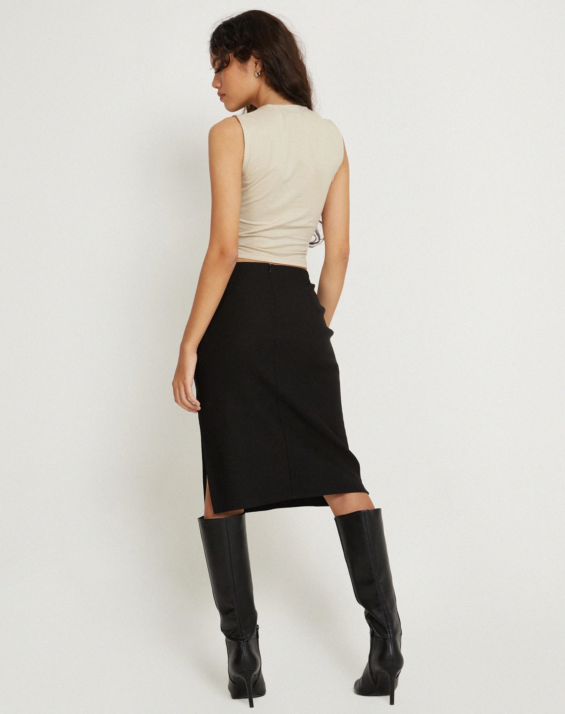 Jinsu Crop Top in Lycra Coconut Milk - Image 4