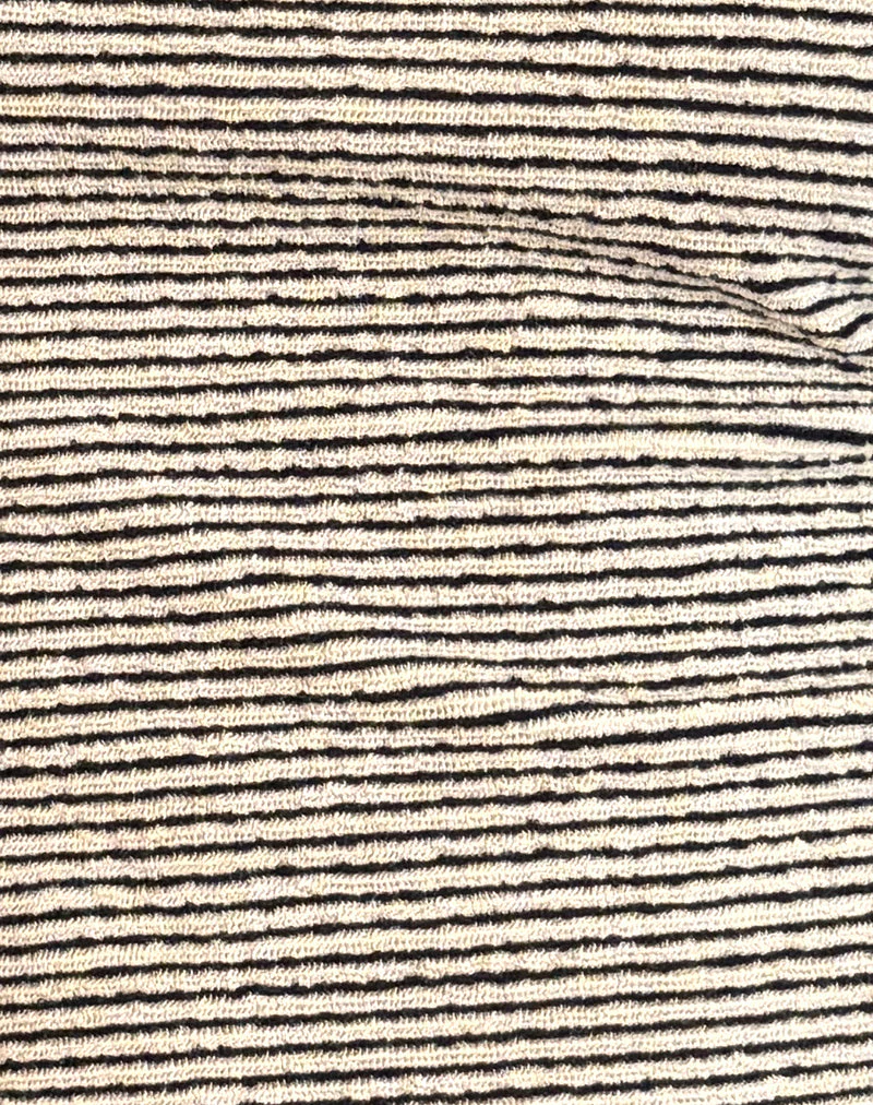 Jinsu Top in Black and Yellow Stripe with Picot Trim - Image 6