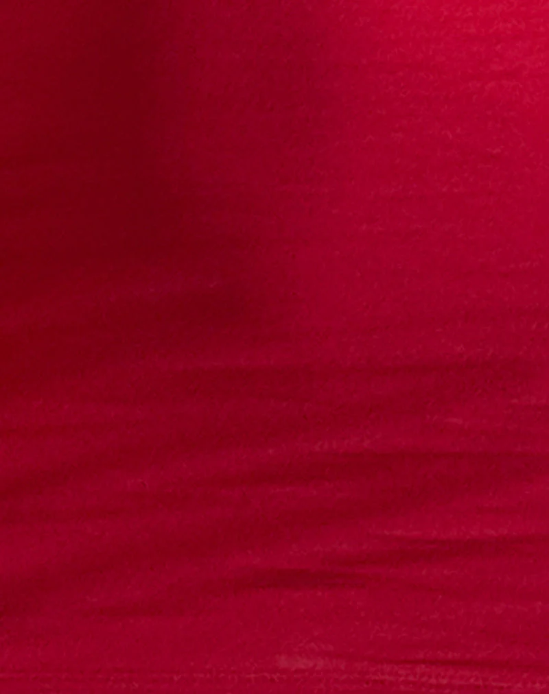 Jinsuni Mini Dress in Adrenaline Red with Black Bows - Image 5