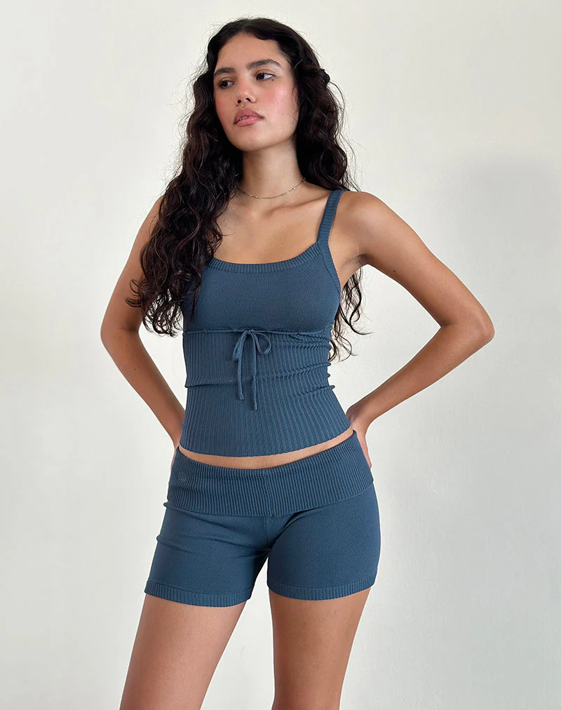 Joanie Rib Knit Top in Ocean Storm - Image 4