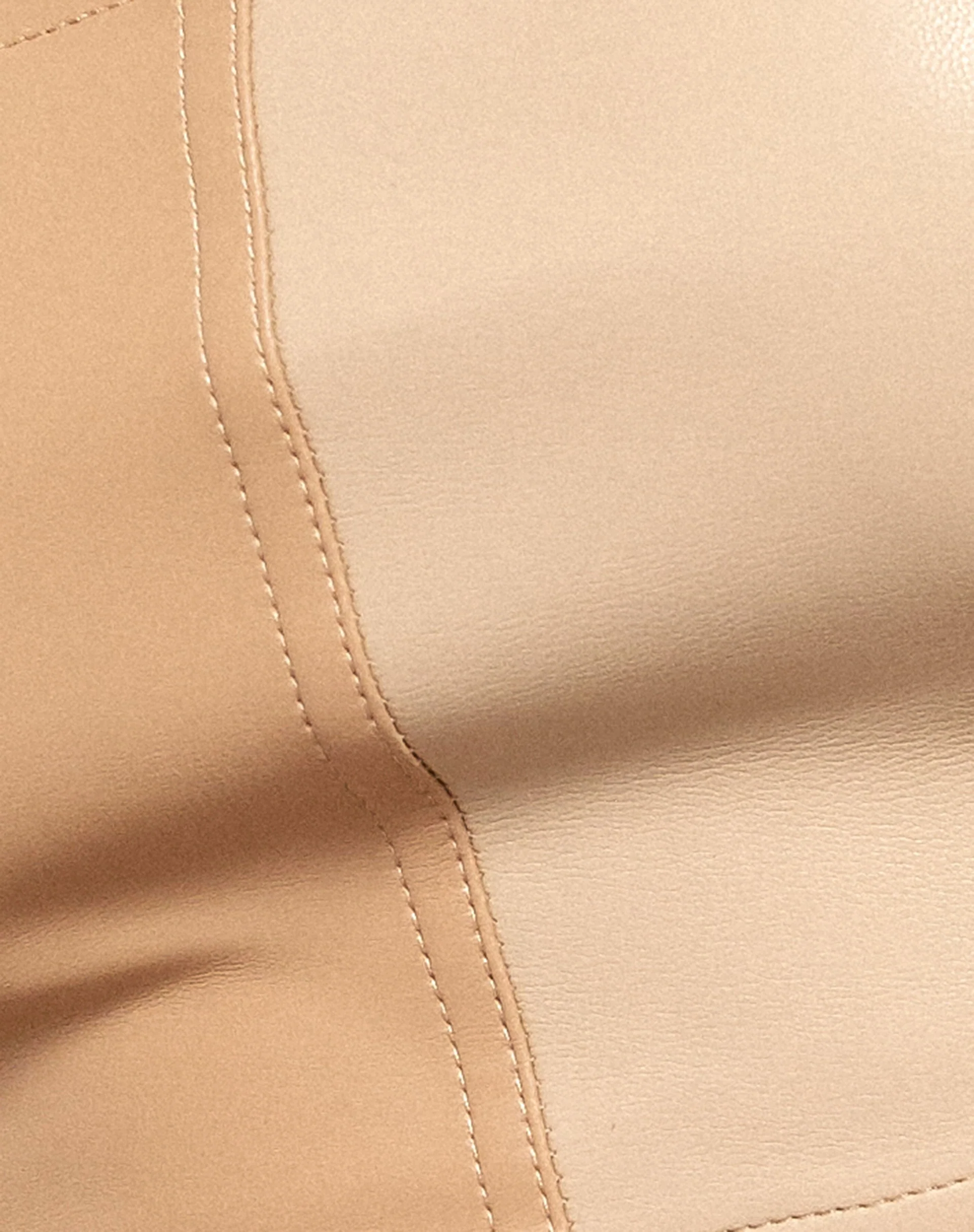 Jola Crop Top in PU Tan Cream - Image 7