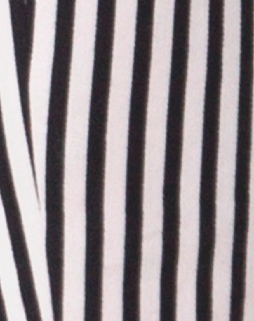 Jolim Trouser in Mini Pinstripe Black and Nude - Image 5