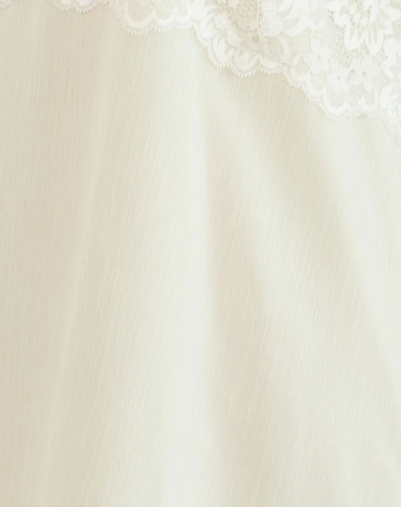 Juvia Babydoll Mini Dress in Chiffon Ivory - Image 7