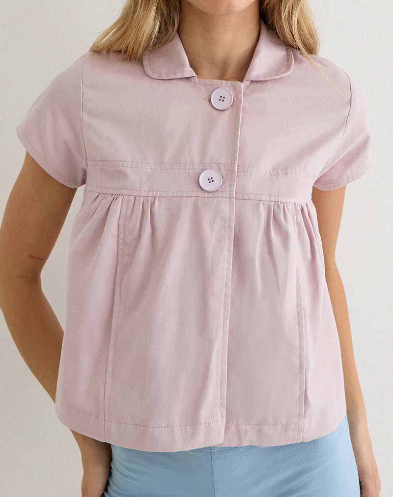 Kaelus Shirt in Cotton Soft Pink - Image 4