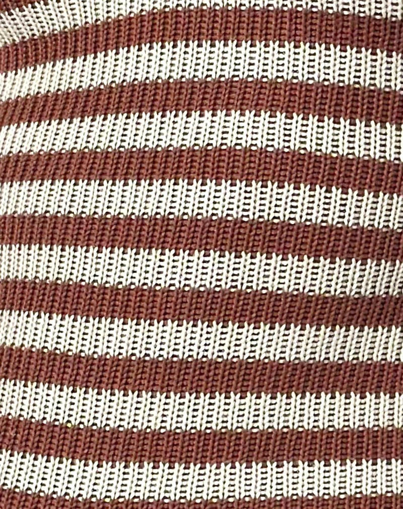Kaipo Tie Back Playsuit in Brown Ivory Stripe - Image 5