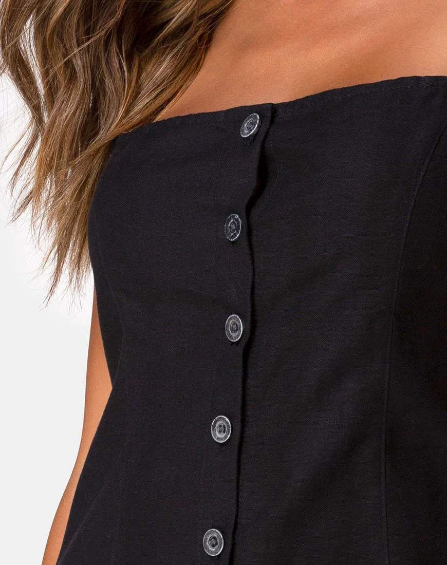 Kaira Slip Dress in Black - Image 5