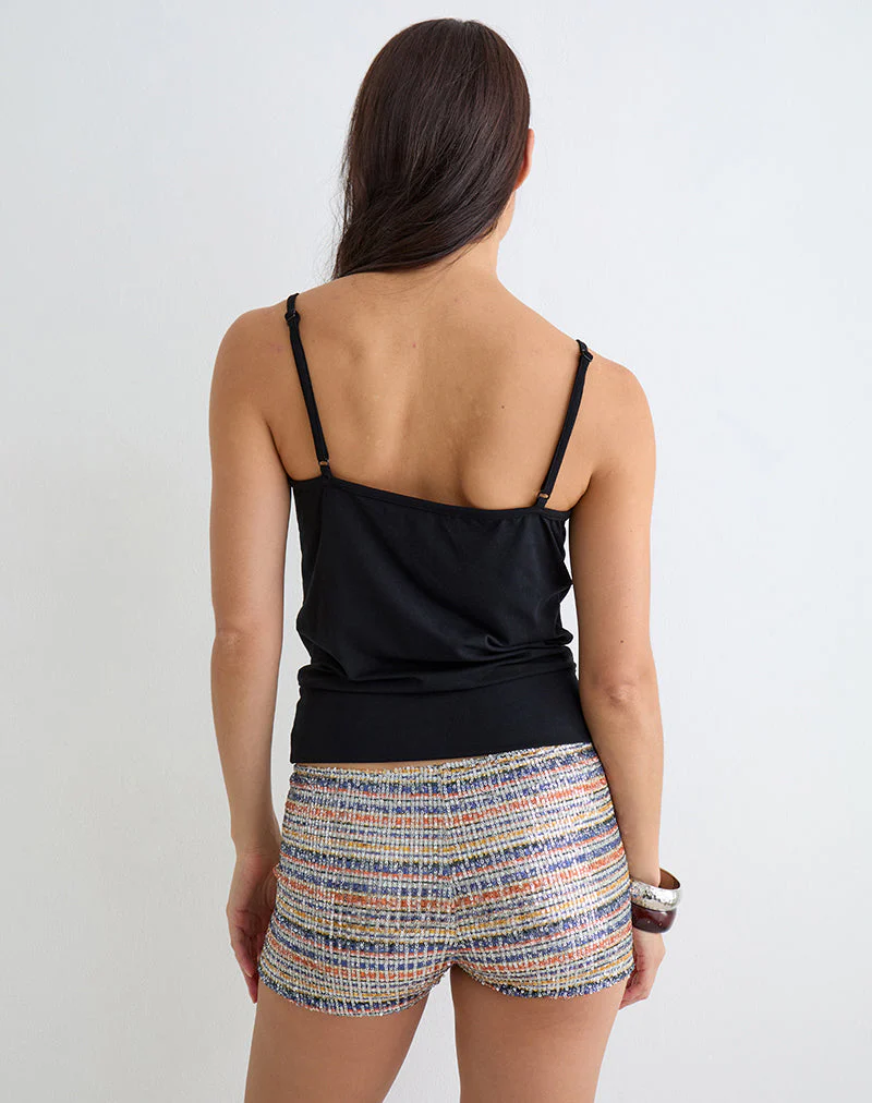 Kalei Cami Top in Rayon Jersey Black with Studs - Image 5