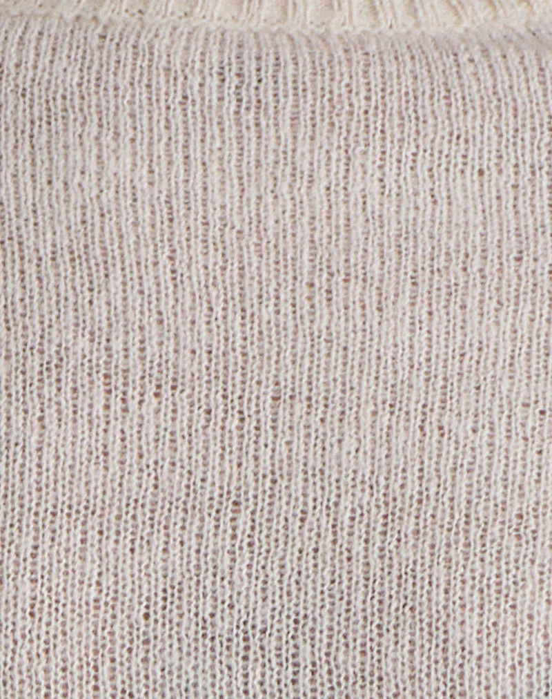 Kaleo Roll Edge Jumper in Knit Ecru - Image 7