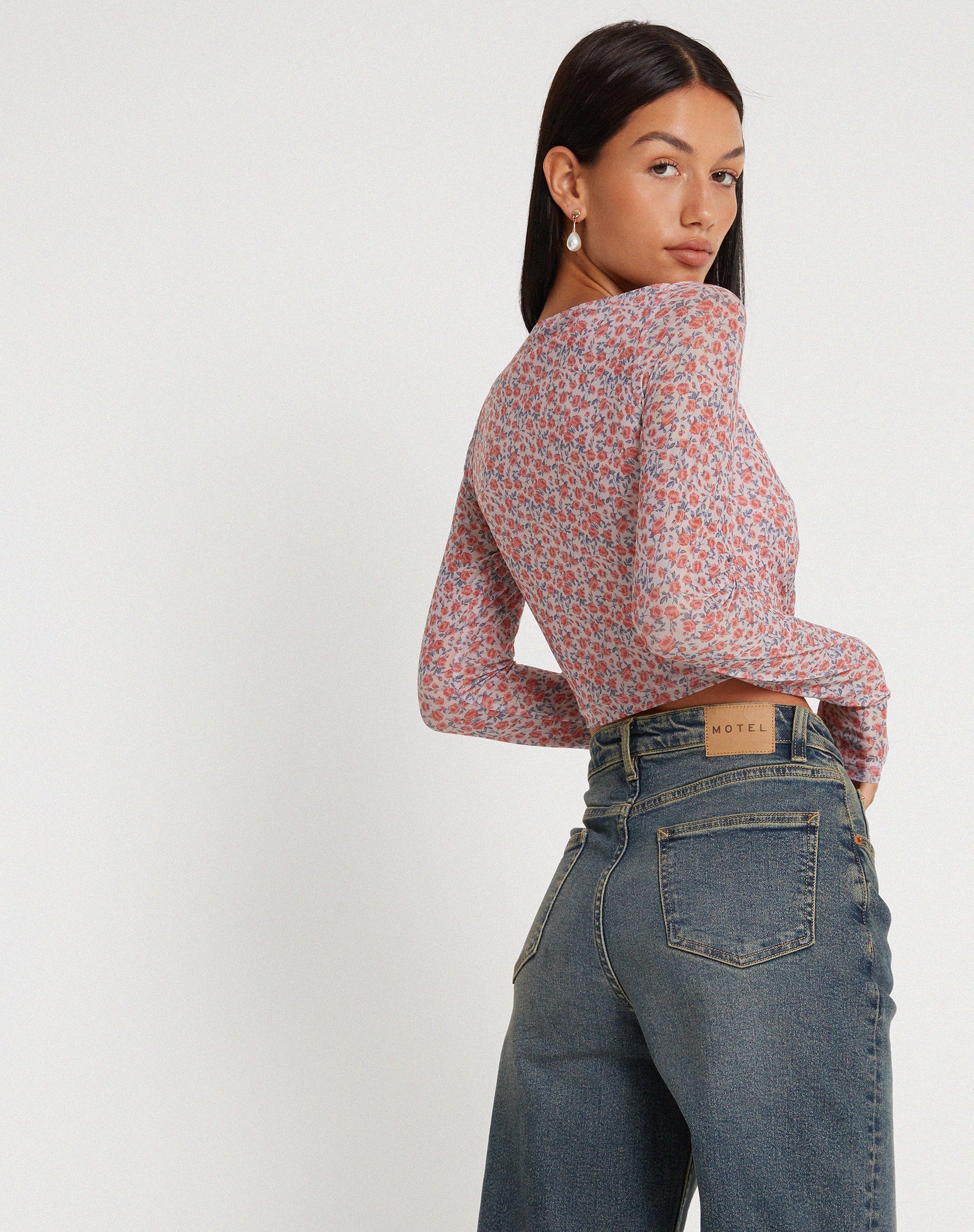 Kalisha Long Sleeve Top in Spring Rose Dusty Pink - Image 4