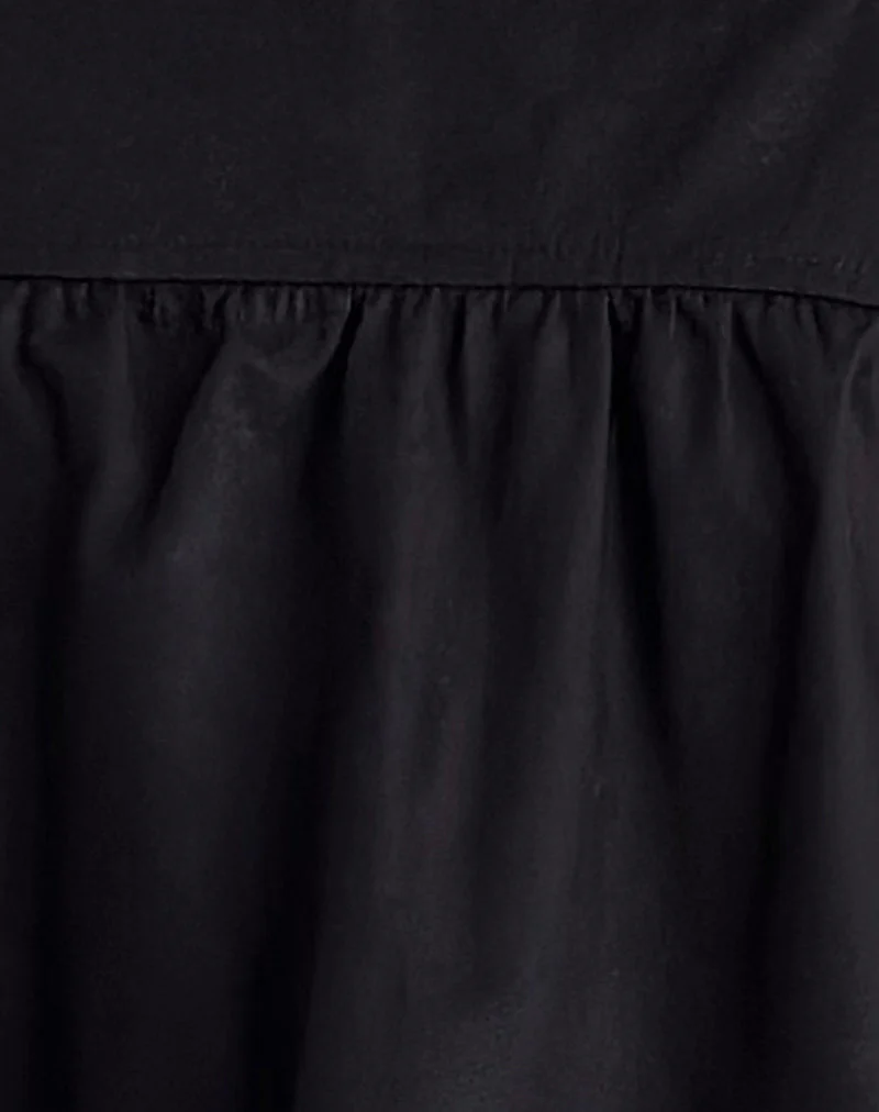 Karana Peplum Top in Poplin Black - Image 6