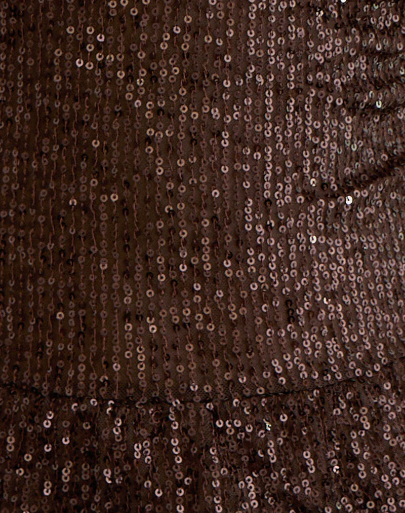 Karka Cami Top in Drape Sequin Brown - Image 8