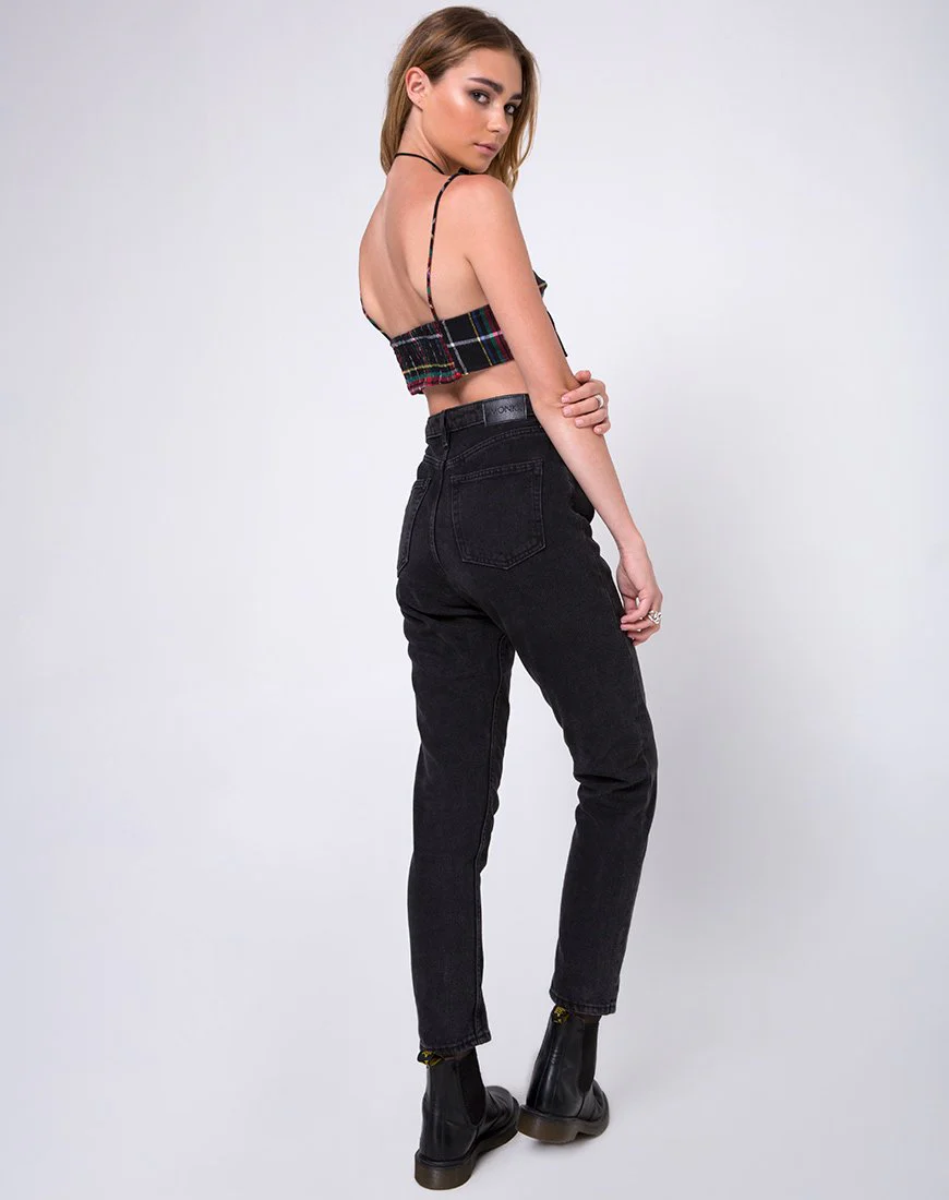 Kasen Bralet in Red Green Yellow and Black Plaid - Image 4