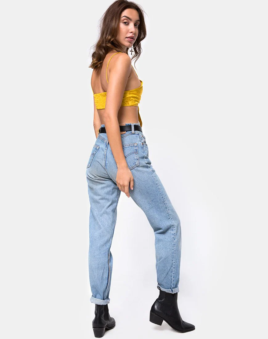 Kasen Bralet in Satin Mustard Rose - Image 4