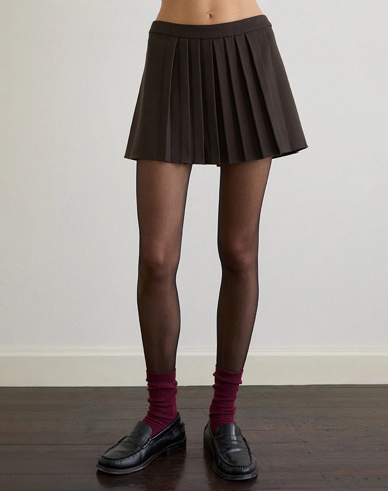Kassine Mini Skirt in Tailoring Brown - Image 2