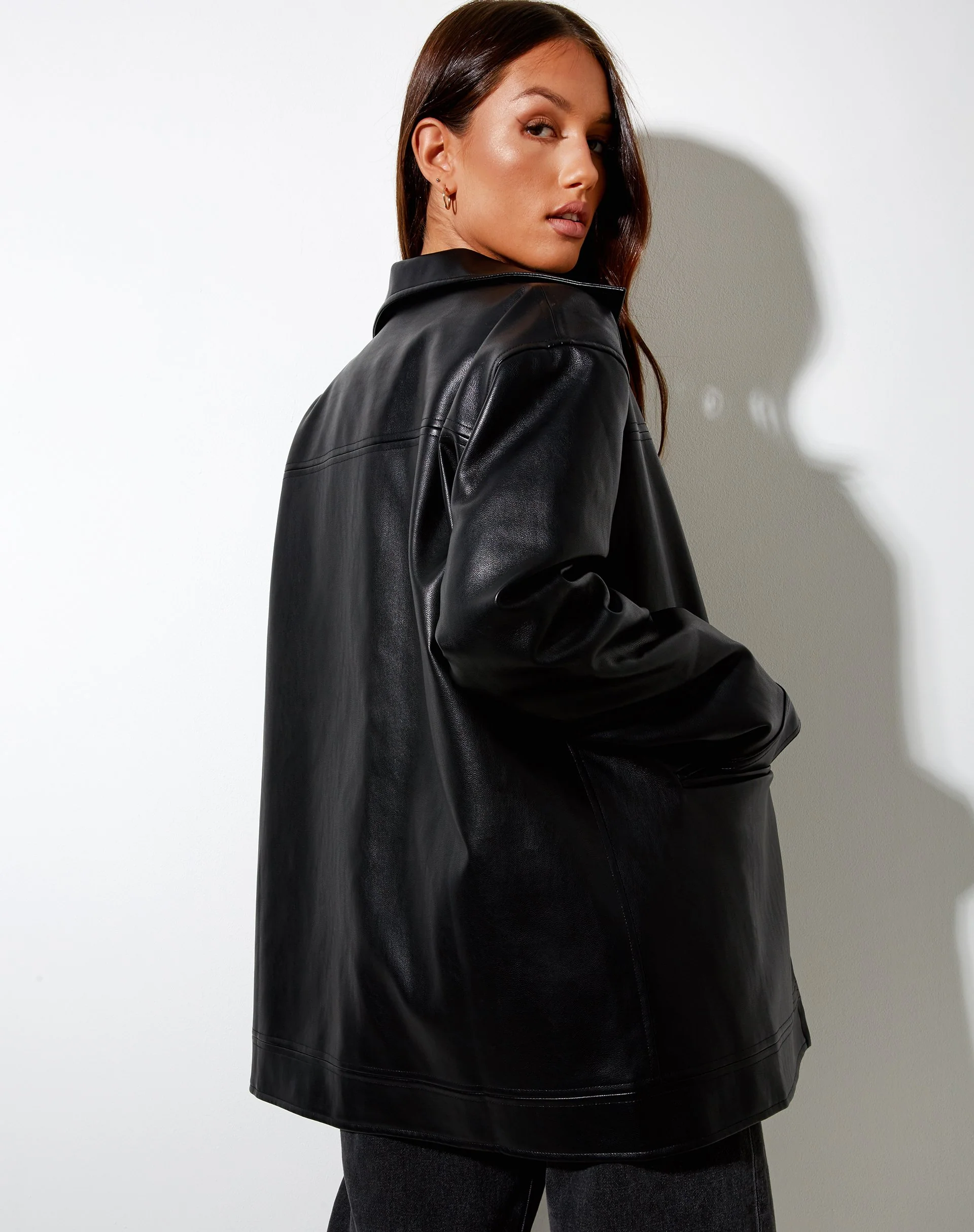 Katana Jacket in Pu Black - Image 2