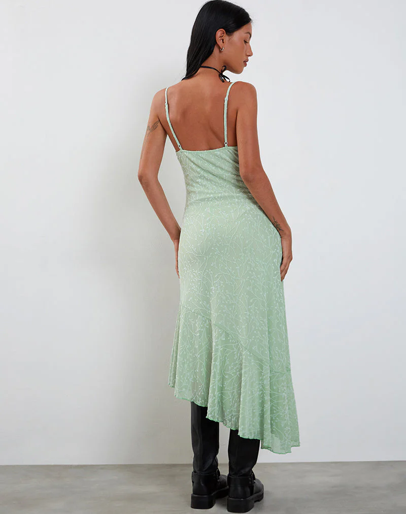Kavala Midi Dress in Shadow Floral Sage - Image 2