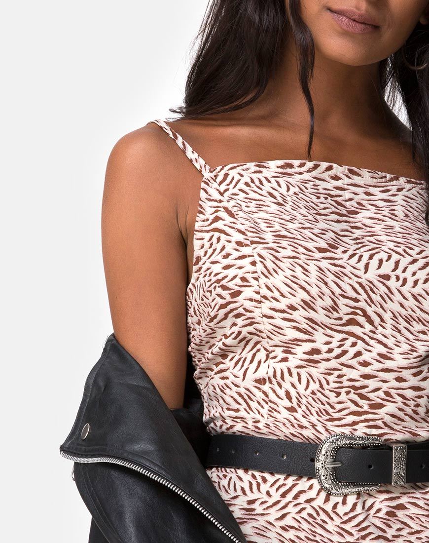 Kayla Mini Dress in Safari Taupe - Image 5