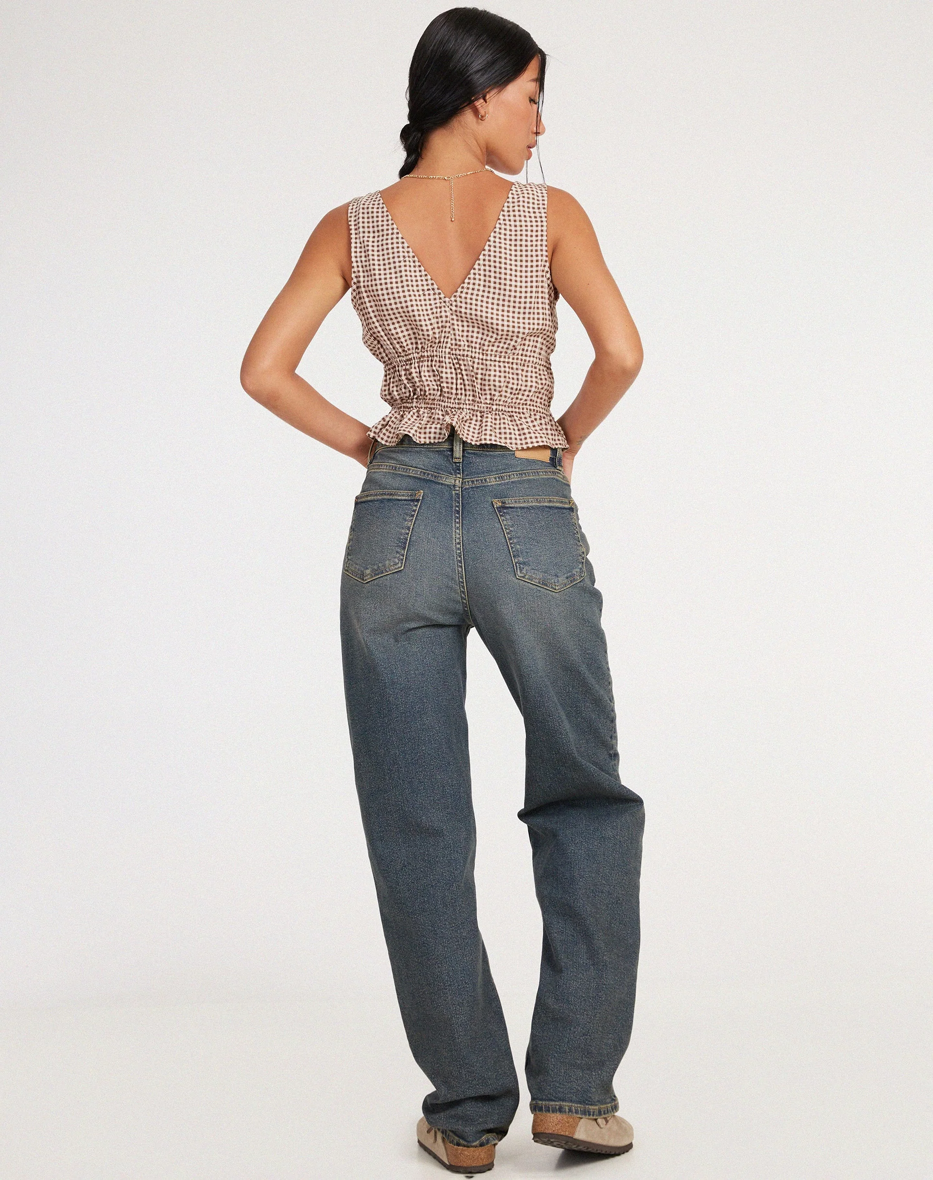 Kayson Crop Top in Mini Gingham - Image 5