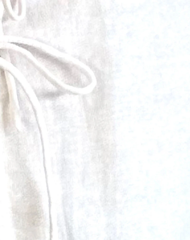 Kayve Tie Front Top in Off White - Image 5