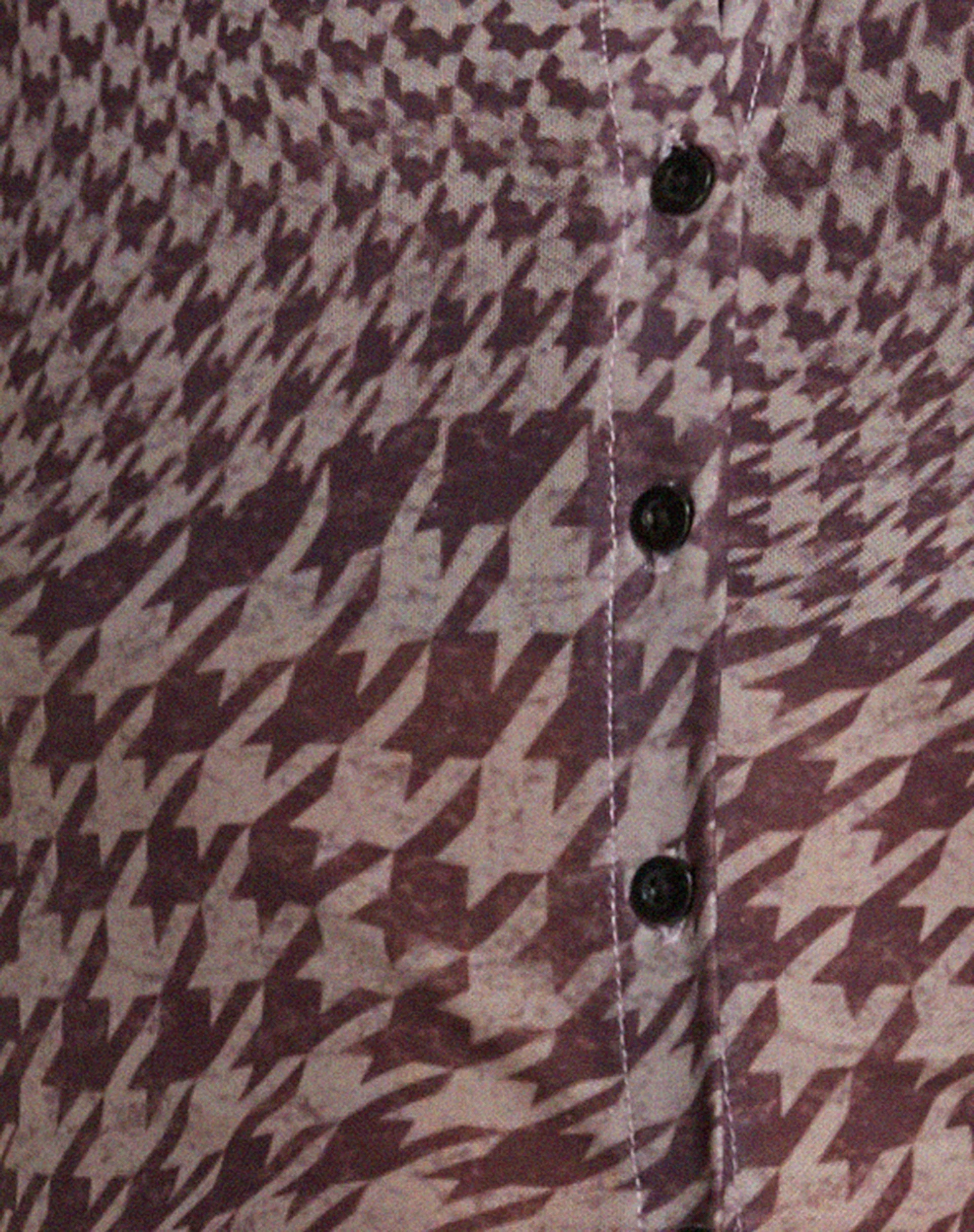 Keanu Printed Mesh Shirt in Warped Houndstooth Brown - Image 6