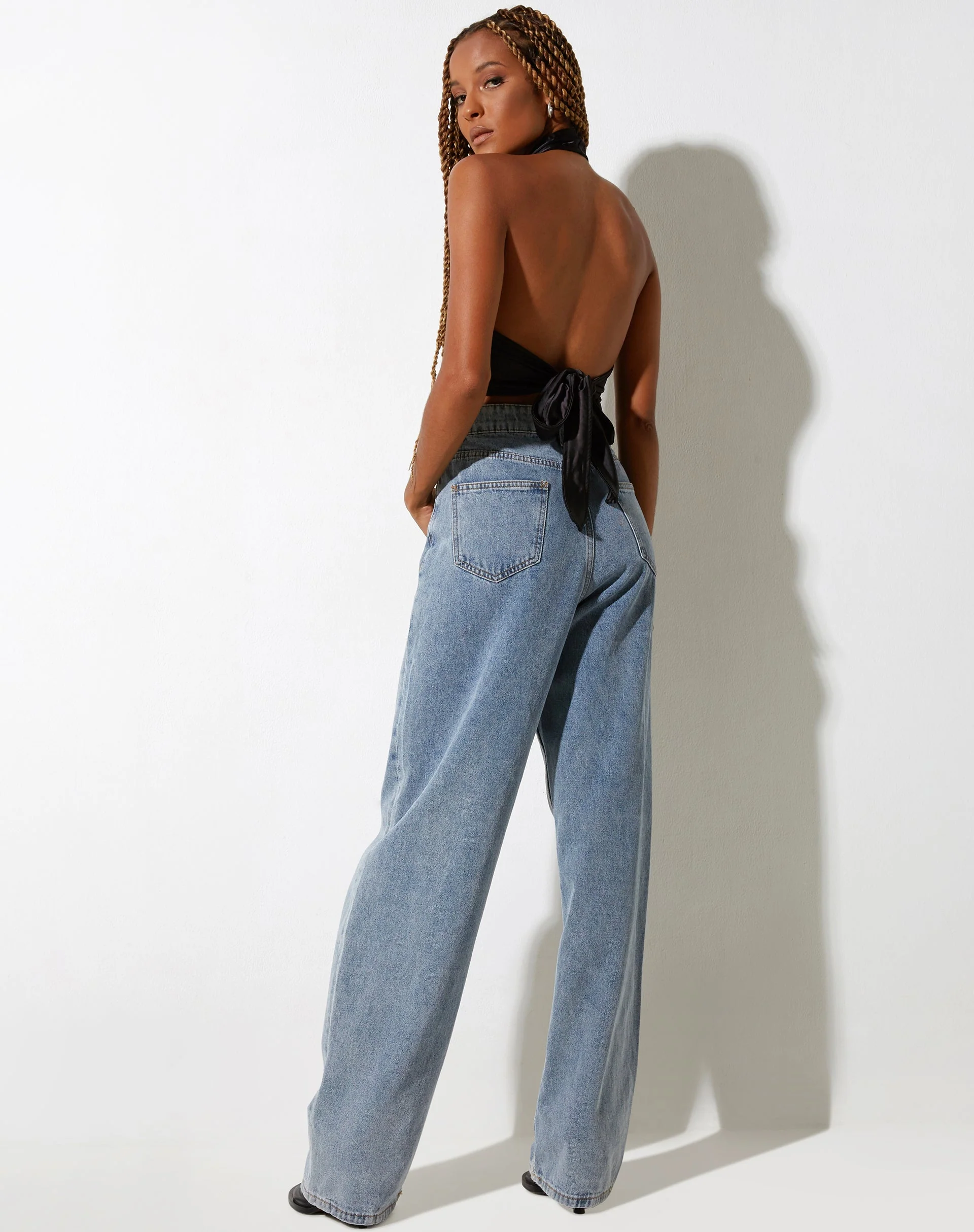 Keiza Crop Top in Satin Black - Image 5