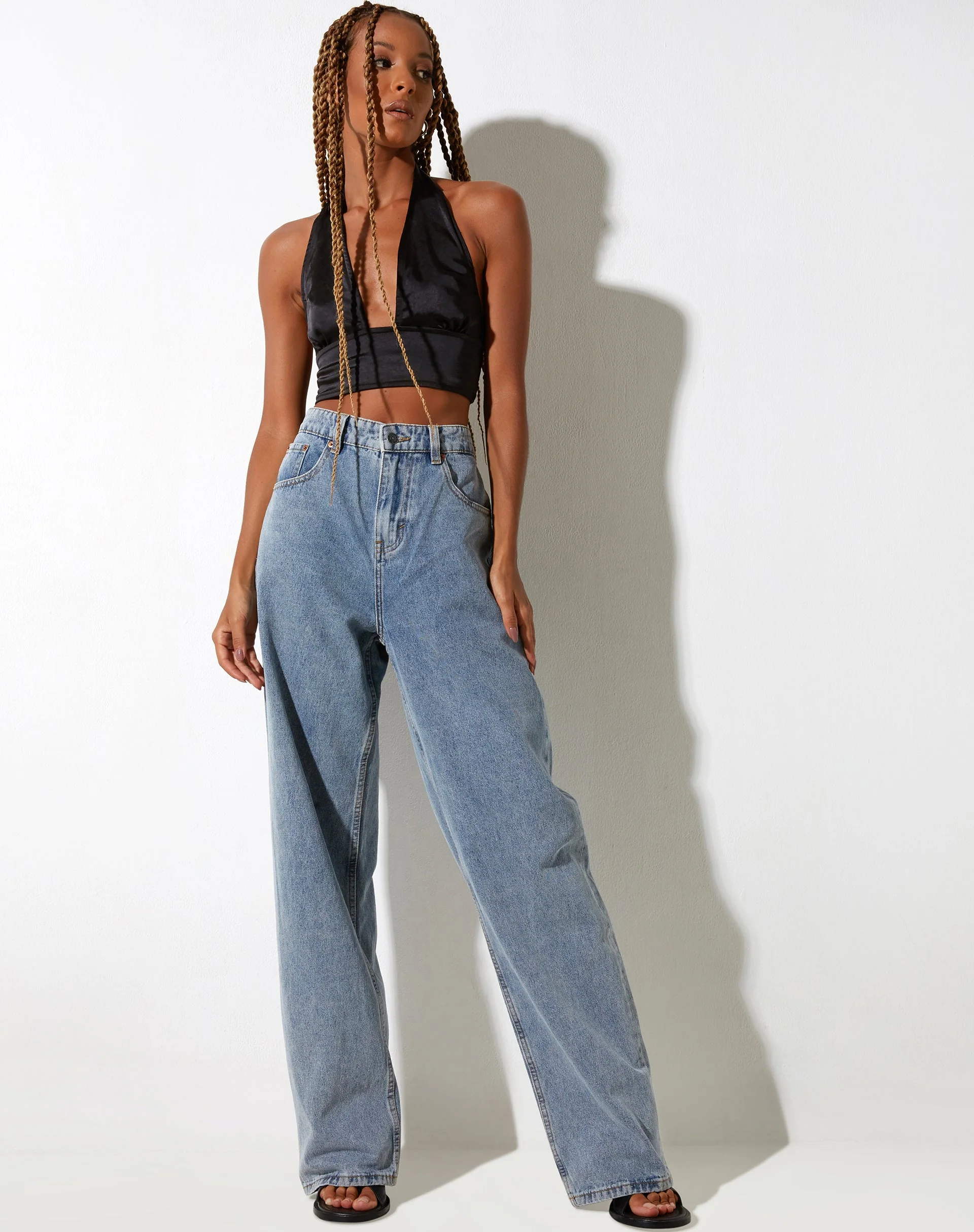 Keiza Crop Top in Satin Black - Image 7