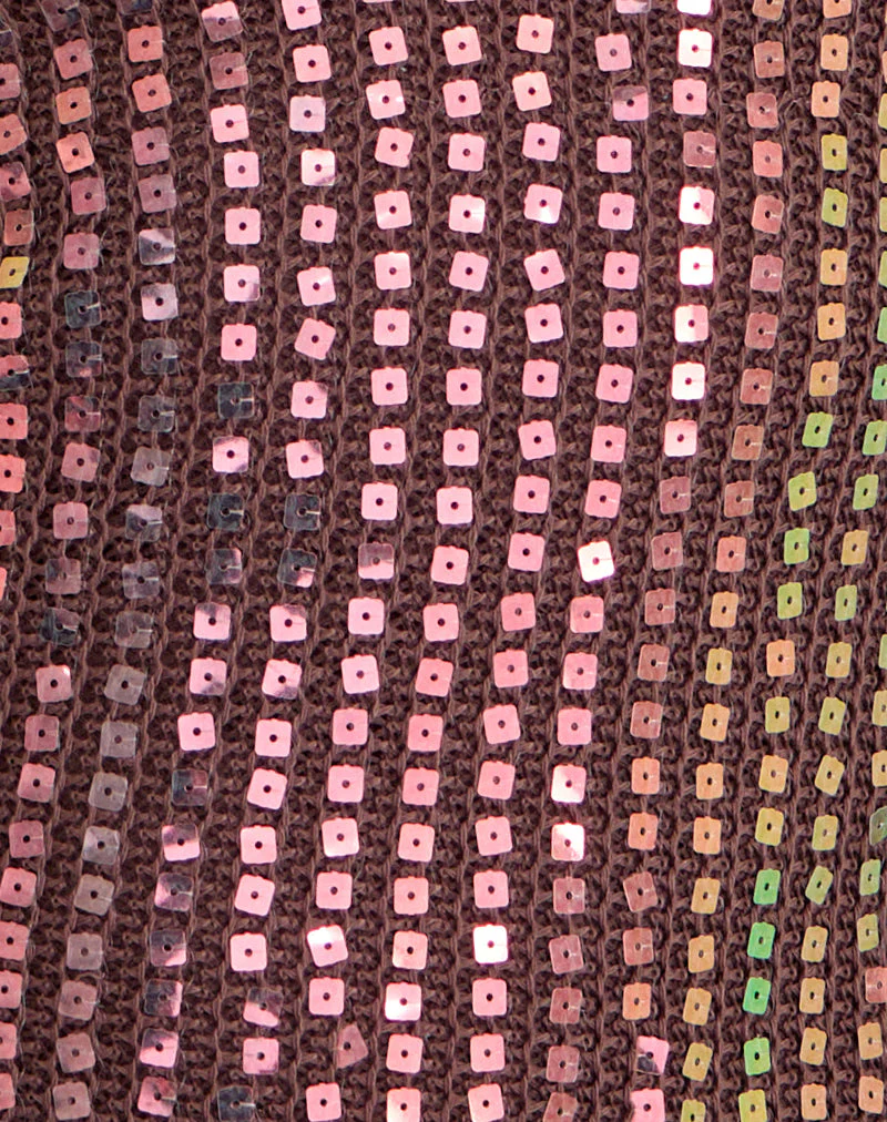 Kelabu Halterneck Top in Sequin Knit Dark Brown - Image 6