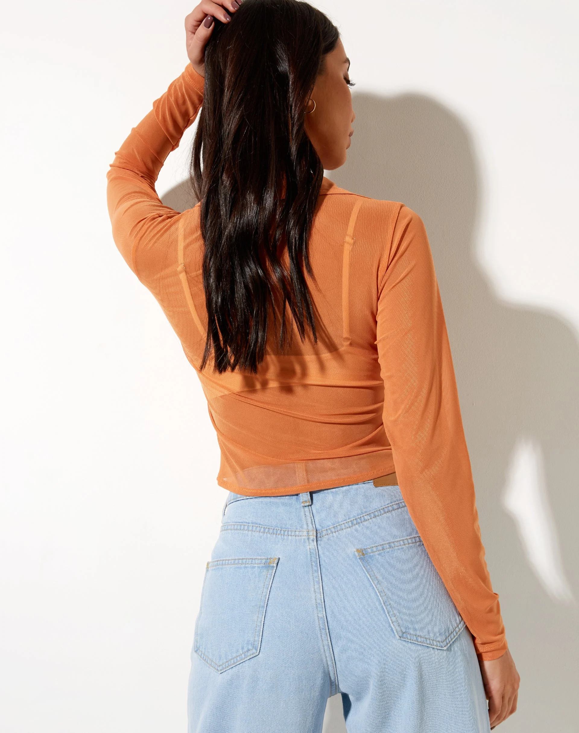 Kelly Shirt in Mesh Orange - Image 2