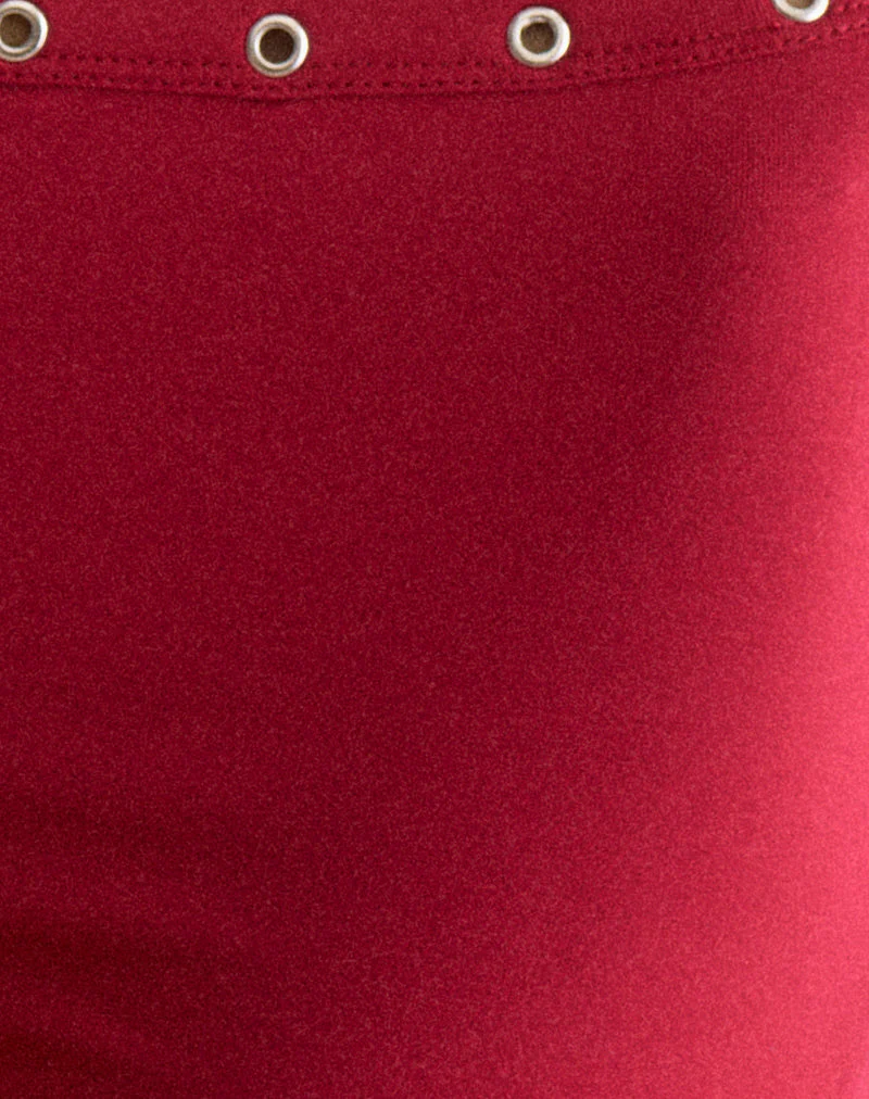 Kento Hot Pant in Adrenaline Red with Eyelets - Image 6