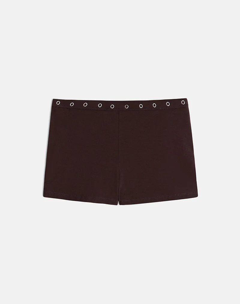 Kento Hot Pant in Bitter Chocolate with Eyelets - Image 4