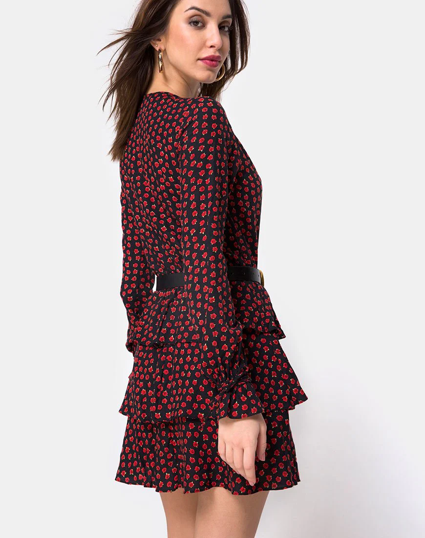 Kepsibelle Dress in Dotty Rose Black - Image 2
