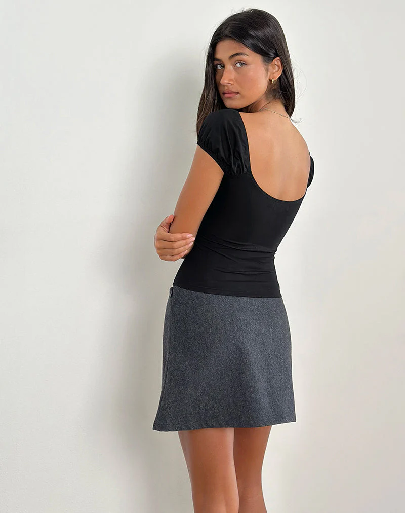 Kerri Keyhole Top in Jersey Black - Image 3