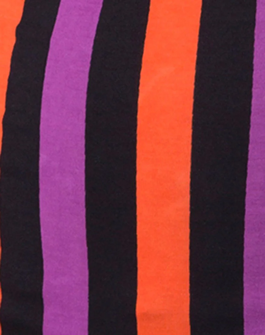 Kimmy Bodycon Skirt in Purple and Orange Stripe - Image 6